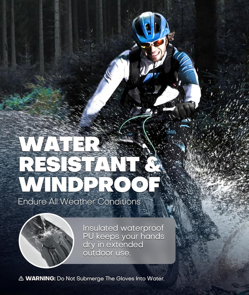 Deemii Winter Gloves Men Women Made with 3M Thinsulate, Lightweight Thermal Warm Gloves for Cold Weather with Touch Screen Fingers, Water Resistant Running Gloves for Cycling, Hiking, Driving