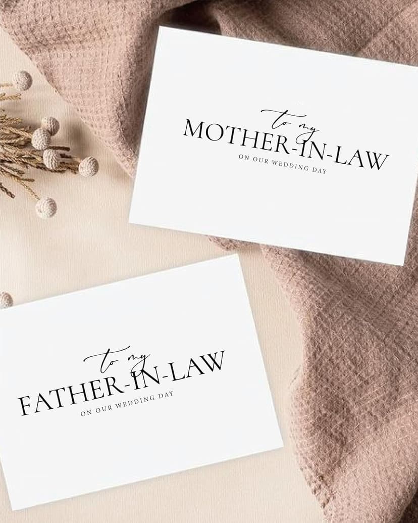 Set of 2 Parents In-Law Wedding Cards, For Bride/Groom's Parents, To My Father/Mother In-Law On Our Special Day B0D3XNR98R