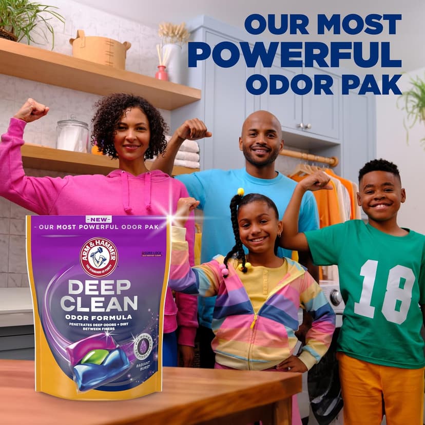 ARM & HAMMER Deep Clean Odor Formula Laundry Detergent Power Paks, 32 ct.