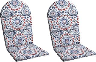 Arden Outdoor Foam Adirondack Cushion, 2 Pack, 21.5 x 19, Water Repellent, Fade Resistant, Foam Cushion for Adirondack Chairs Clark Blue