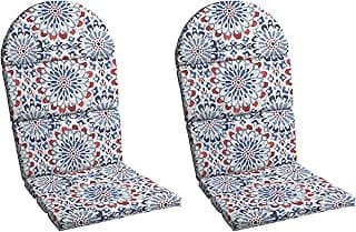 Arden Outdoor Foam Adirondack Cushion, 2 Pack, 21.5 x 19, Water Repellent, Fade Resistant, Foam Cushion for Adirondack Chairs Clark Blue