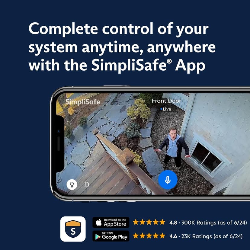 SimpliSafe 8 Piece Wireless Home Security System - Optional 24/7 Professional Monitoring - No Contract - Compatible with Alexa and Google Assistant , White