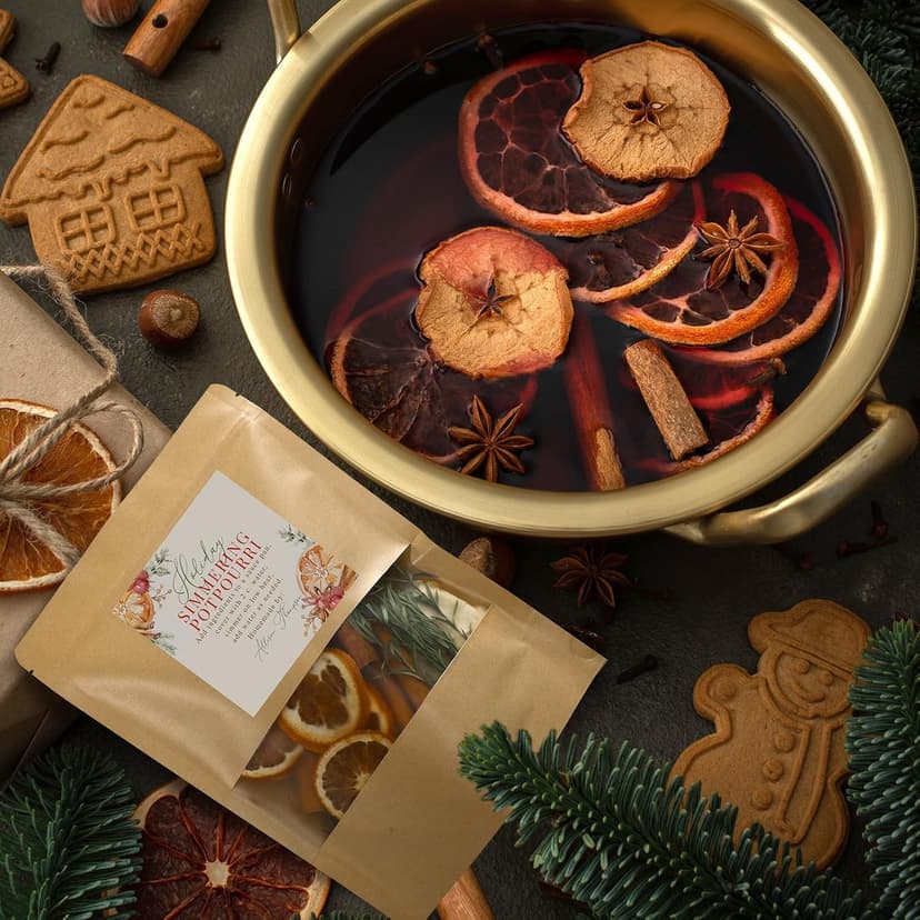 Stand up Simmer Pot Potpourri Pouches Instruction Sticker Clear Window Craft Fragrance for Party Holiday DIY Simmering Gift 100 Pcs 50 Set Christmas Potpourri Bags Simmer Pot Kraft Paper Bag B0FGJWV8BJ