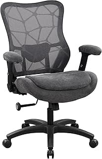 Office Chair 500lbs Big and Tall Ergonomic Mesh Desk Chair Heavy Duty with 24" Extra Wide Seat Adjustable Lumbar Support & Flip-Up Arms for Large Body Types (Dark Gray)