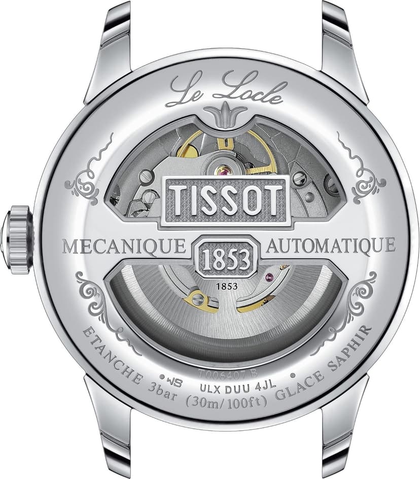 Tissot Mens Tissot Le Locle Powermatic 80 20th Anniversary 316L Stainless Steel case Automatic Watches, Grey, Stainless Steel, 19 (T0064071103303)