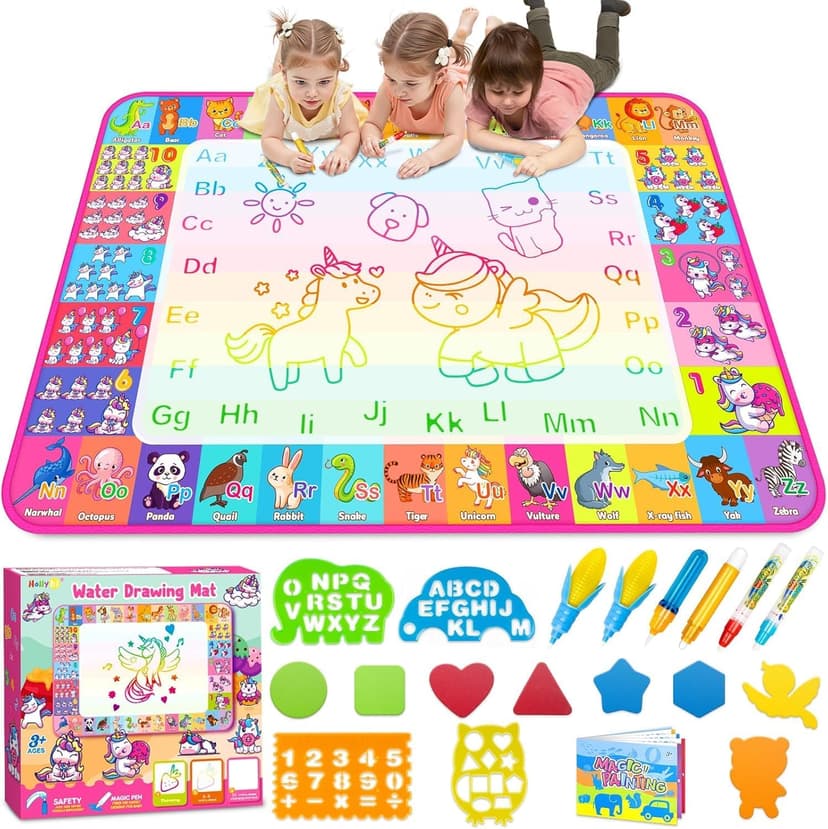 Reusale Princess Color Mat, Mess-Free Coloring, Educational Doodle Toy, Kids Birthday Gifts for Age 3 4 5 6 7 8 Year Old Water Doodle Mat, Kids Drawing Toys for 3 4 5 Year Old Boys Girls Gifts B08B8TQJ3Q