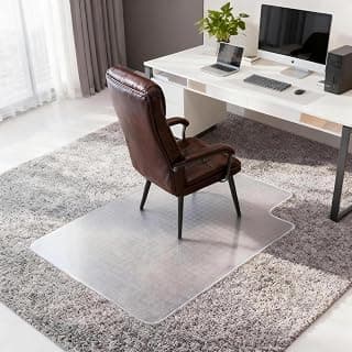 Winado Office Chair Mat, 36"x48" Non-Slip Under Computer Desk Chair Carpet Floor Protector, Heavy Duty Clear Plastic Chair Mats for Rolling Gaming and Work Chairs (Carpet 90 * 120 * 0.2cm with Lip)