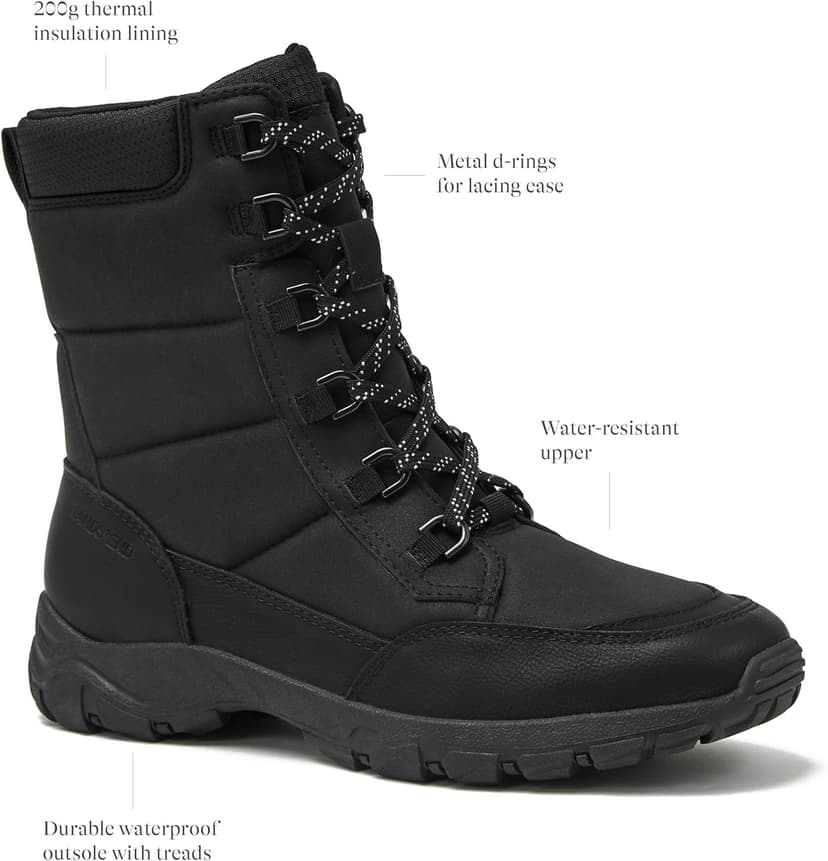 Lands' End Expedition Insulated Winter Boots for Men, Lace Up or Slip On Waterproof Mens Snow Boots, Medium or Wide Width Men's Shoes Size 8 to 13, Black, Brown, Green or Grey