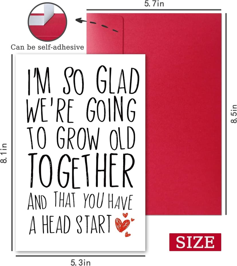 Funny Birthday Card for Husband from Wife, Grow Old Together Humor Birthday Card Gift for Older Husband, Sarcastic Happy Bday Cards for Him Men Husband Hubby B0H146F7BP
