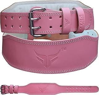 Mytra Fusion Weight Lifting Belt Women Gym Belt 7MM Thick and 4" wide 100% Real Leather Lifting Belts for Women, Ladies weightlifting belt Powerlifting Bodybuilding and Workout belt
