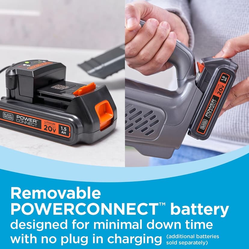 BLACK+DECKER 20V MAX POWERCONNECT Handheld Vacuum, Cordless, Battery Not Included, Bare Tool Only (BCHV001B)