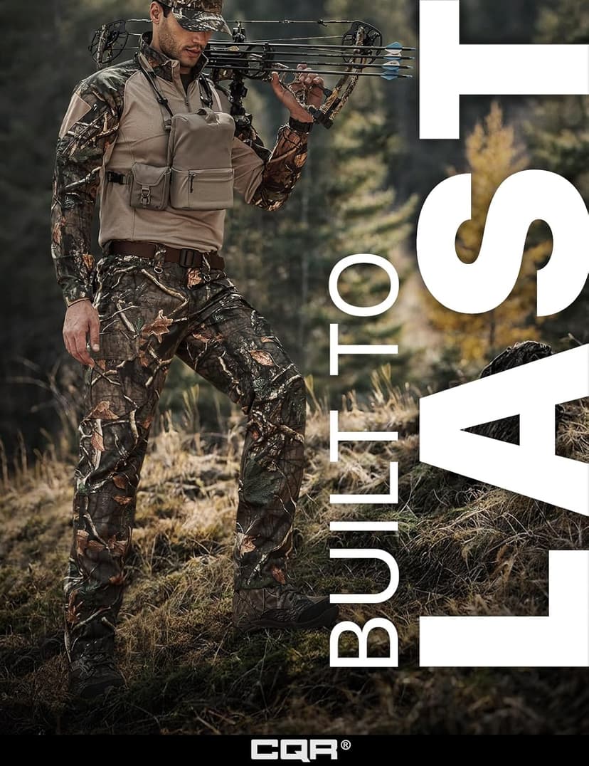 CQR Men's Tactical Pants, Water Resistant Ripstop Cargo Pants, Lightweight EDC Work Hiking Pants, Outdoor Apparel