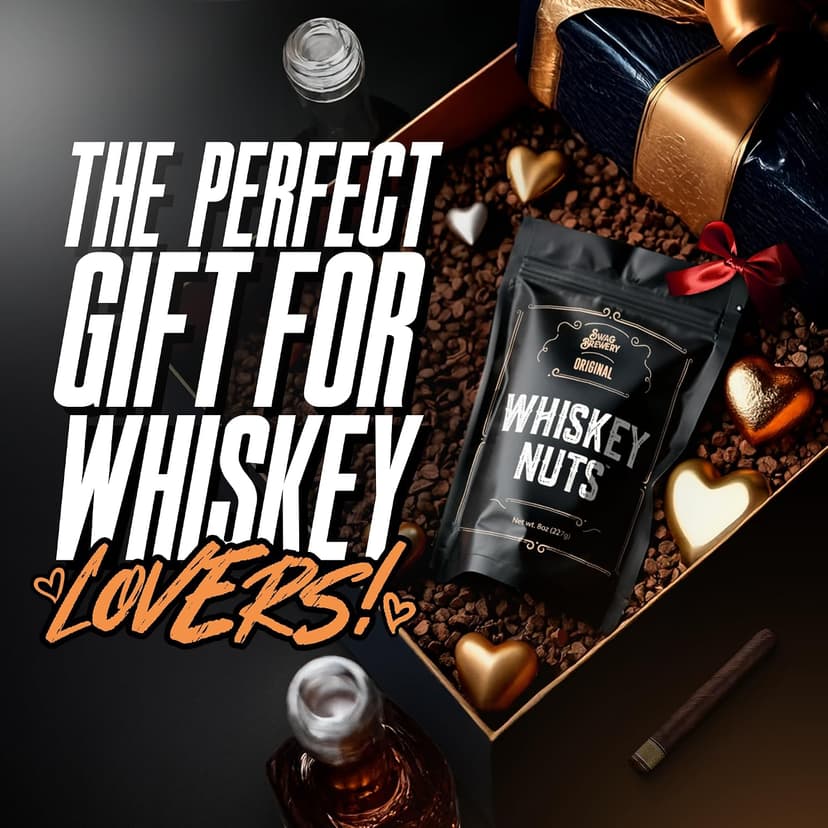 Whiskey Nuts - Gourmet Mix of Slightly Sweet and Salty Almonds, Peanuts, Corn Nuts, & Honey Roasted Sesame Sticks That Brings Out The Flavor Of Whiskey. Great Gift for Men, Women, Bourbon Lovers B0CLYQJTFZ