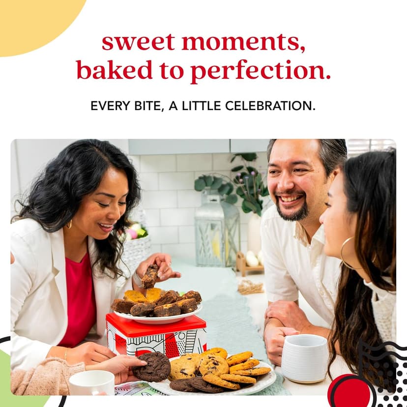 David’s Cookies Gourmet Assorted Cookies and Brownies Gift Basket - 12 x 1.5oz fresh baked cookies and 10 x 2oz individually wrapped brownies - Great for Sharing, Ideal Gift for All Special Occasions