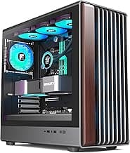 FOIFKIN M2 PC Case -Genuine Walnut Wood Front Panel Pre-Installed 7 PWM ARGB Fan (3x140mm+4x120mm), 360MM RAD Support, ATX Mid-Tower Gaming PC Case, with Type-C,FOIFKIN (Black, M2)