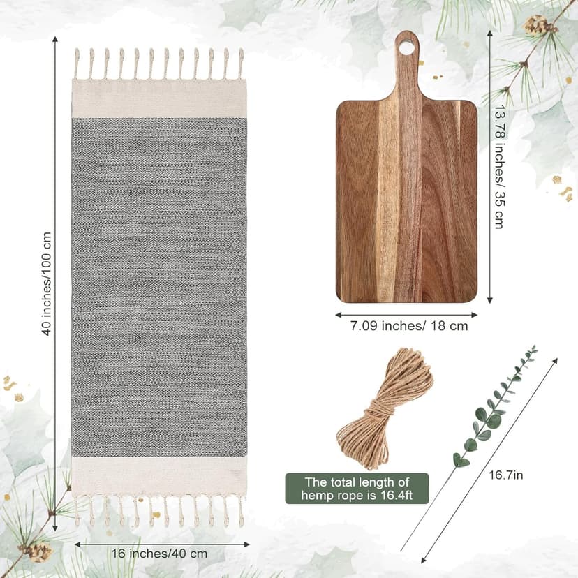 Hostess Gifts Set for Women Housewarming Gifts Include Cutting Board Cotton Turkish Hand Towel Eucalyptus Stem and Hemp Rope for Kitchen Wedding Party New Home Housewarming