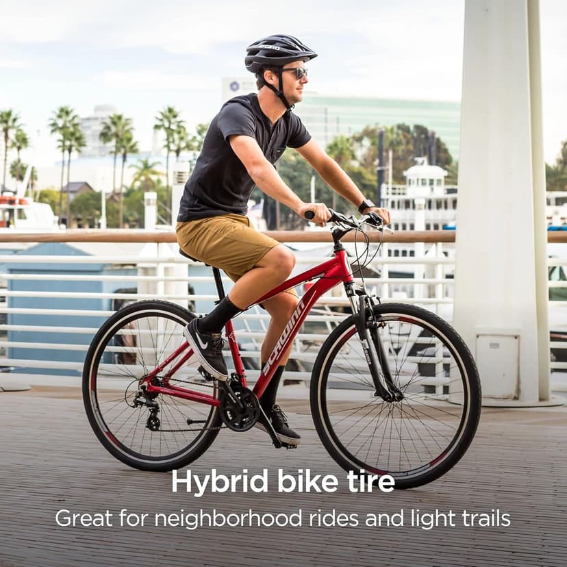 Schwinn Replacement Bike Tire, 26" x 2.0" Hybrid Bike Tire, Wider Tread Knob Spacing, Combination Tread, Fits Internal Rim Widths 19mm to 29mm, PSI Range 40 to 65