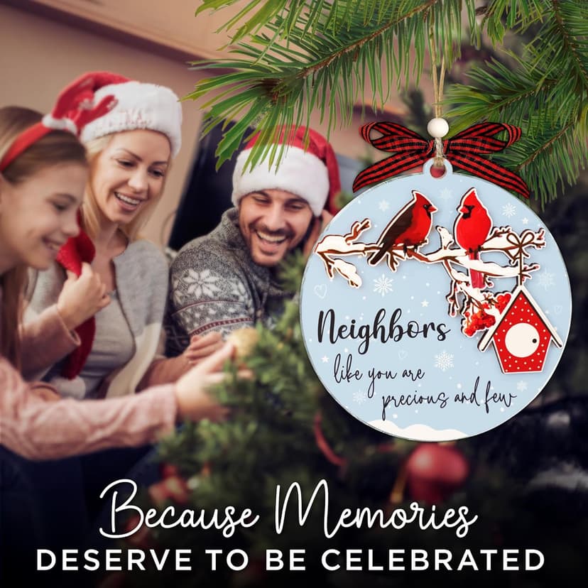 Neighbors Like You are Precious and Few - 2 Layer Good Neighbor Christmas Ornament - Wooden Next Door Neighbors Ornament - Awesome Neighbor for Next Door Friends