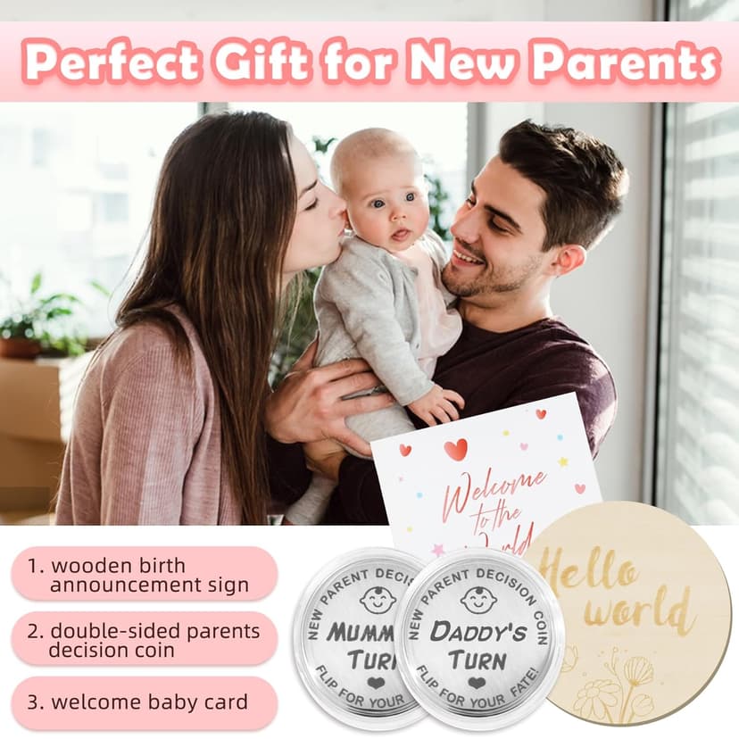 Newborn Baby Girl Gift, 9 Pcs Baby Gifts for Girls Newborn Essentials, New Baby Girl Gift Basket Baby Shower Gender Reveal Gifts, New Mom Gift Swaddle Blanket Bunny Rattle Gift Set