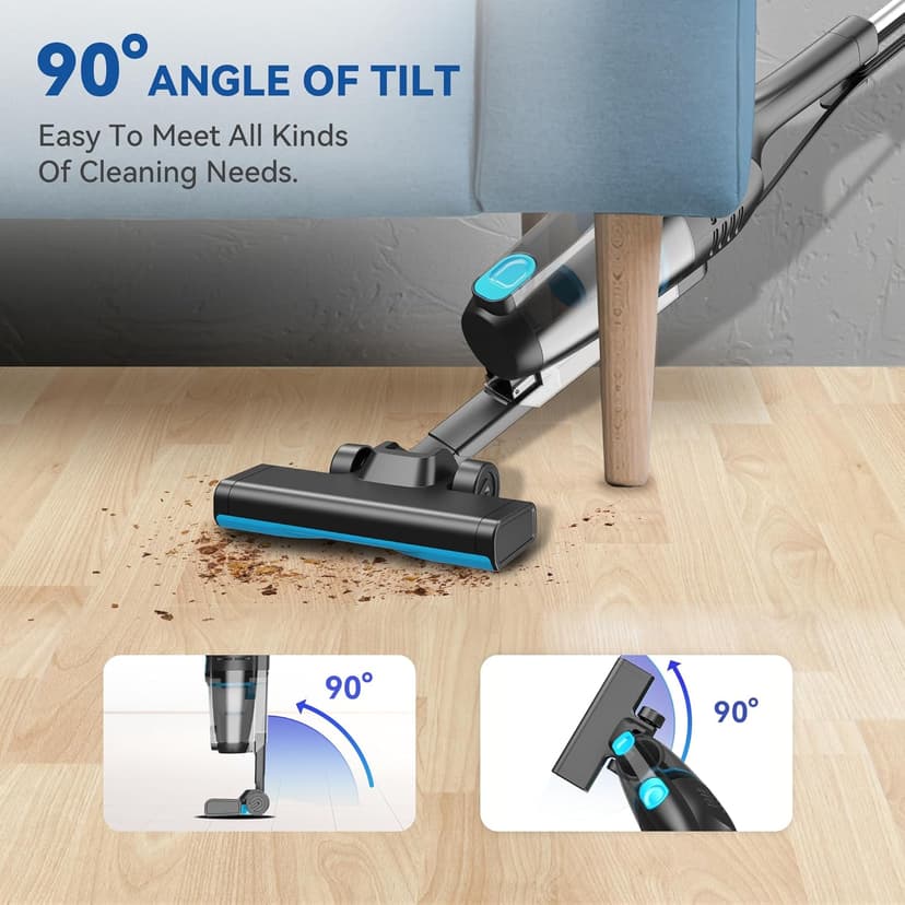 Vazone R6X Corded Stick Vacuum Cleaners for Home, 30Kpa Powerful Suction Stick Vacuum with 16Ft Cord, 2 in 1 Lightweight Handheld Vacuum Cleaner for Hardwood Floor Pet Hair