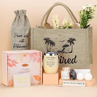 Happy Cool Retirement Gifts for Women, Grandma, Coworker, Teacher, Retirees, Mom Best Retirement Gifts Ideas Retirement Gifts for Women 2026,Funny Retired Gifts Basket B0D1KHCSSV