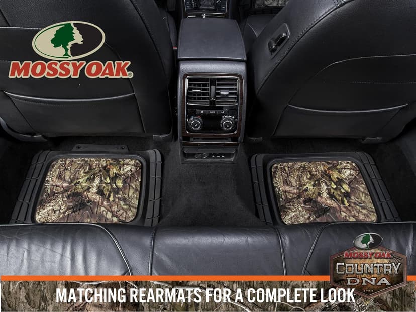 Mossy Oak Camo Trimmable Floor Mats - All Weather Protection - Trim to Fit for Car, SUV, Van, Trucks - Official Licensed Product (4 Pcs)