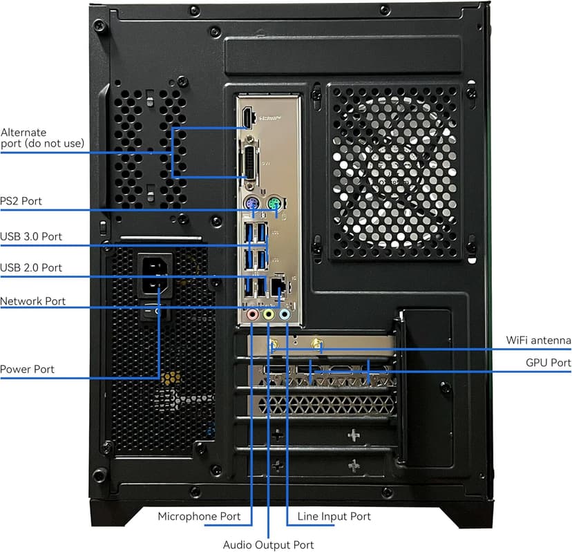 SKYESEV Gaming Desktop Computer PC,AMD Ryzen 5 5600,RTX3050 6GB,32GB RAM and 1TB M.2 NVMe PCle,ARGB Fan,WiFi,Game Design Office Console,Sea View Room,Prebuilt Gaming PC Tower