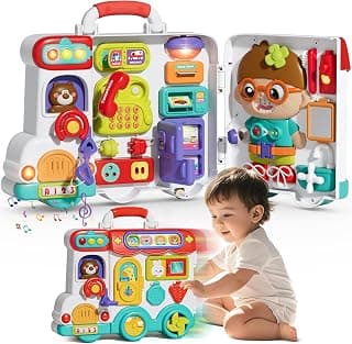 54-in-1 English & Spanish Baby Busy Board Montessori Toys, Ideals 1st Birthday Gifts Boy, 1 Year Old Boy Toys Gifts Montessori Busy Board Toys for 1 Year Old Boy, 1 Year Old Boy Birthday Gift B0D8B9PP9W