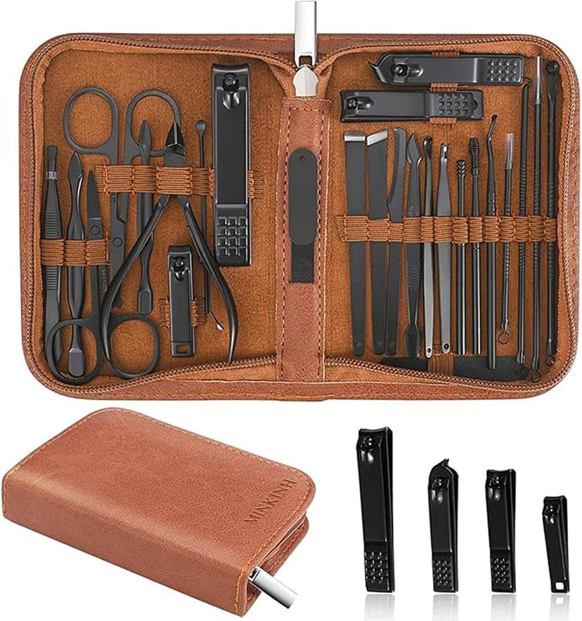 Manicure Set Professional Nail Clipper Kit-26 Pieces Stainless Steel Manicure Kit,nail Care Tools with Luxurious Travel Case