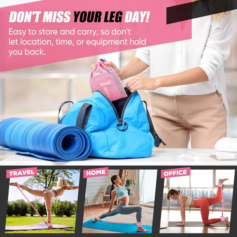 Ankle Resistance Bands with Cuffs, Ankle Weights Bands for Working Out, Women Leg and Glutes Workout Equipment, Exercise Bands for Kickbacks, Butt and Booty Trainer, Home Gym Fitness Equipment
