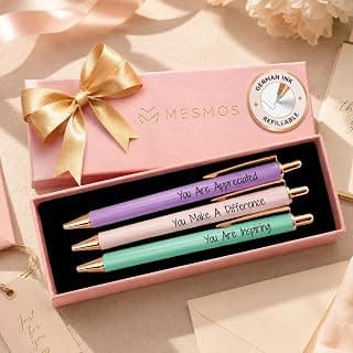 MESMOS 3pcs Fancy Pens, End of Year Teacher Gifts for Women, Difference Maker Gift, Thank You Teacher Gift Pens, Best Teacher's Gifts Supplies, Aesthetic Nice Pen Set, German-Ink 1mm Swiss-Tip B0CPNXYVL6