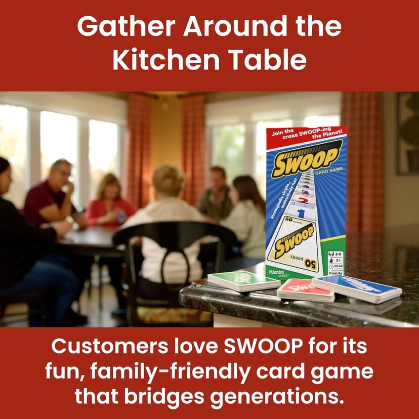 SWOOP Card Game | Fun for The Entire Family | Easy to Learn | Easy to Play | Great Social for Game Nights | Kids, Teens, Adults, and Seniors | Ages 7+ | 3 to 8 Players