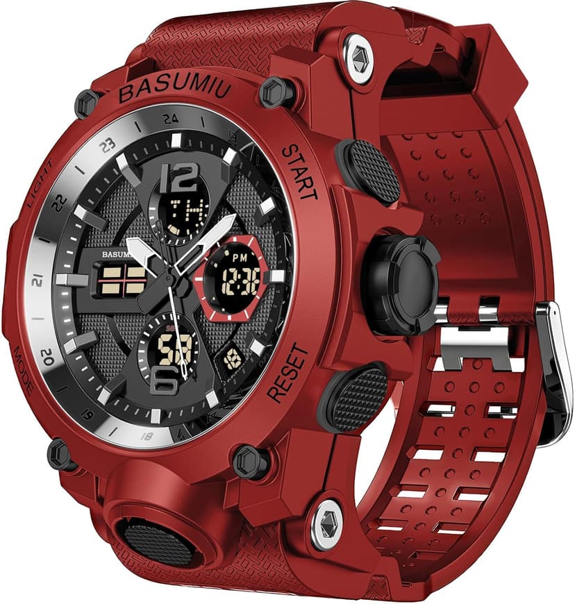 Pienolan Mens Sports Wrist Watches Analog Digital Tactical Military Watch Waterproof Gold Watches for Men