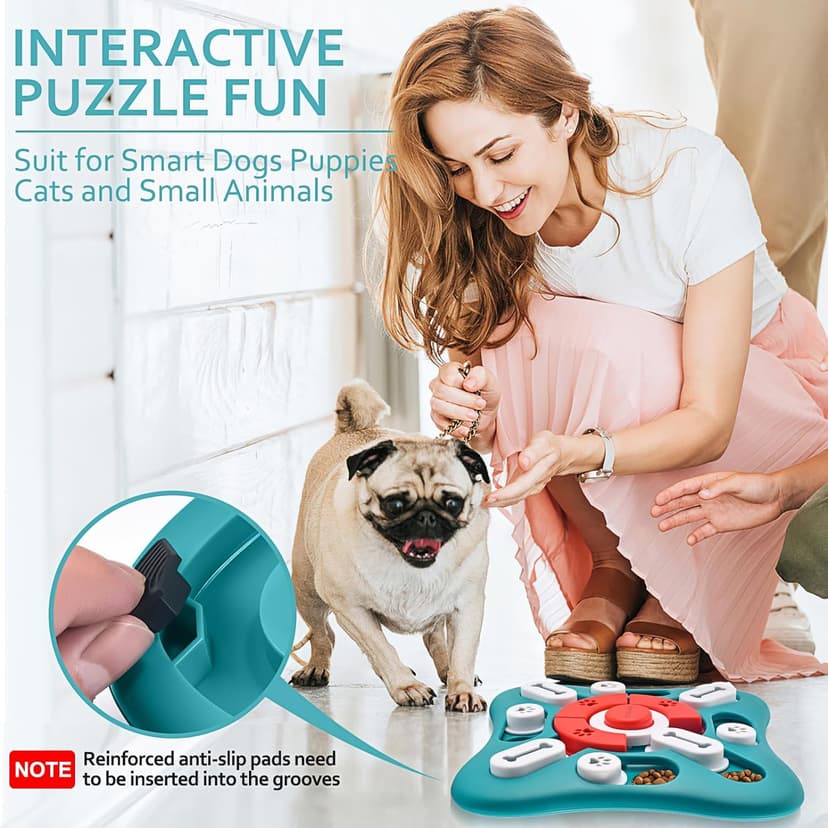 PETSTA Dog Puzzle Toys, Treat Dispensing Dog Enrichment Toys for IQ Training and Brain Stimulation, Interactive Mentally Stimulating Toys as Gifts for Puppies, Cats, Dogs B09XXPCB4T