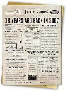 Huameigf Happy 18th Birthday Card for Son Daughter, Vintage 18th Birthday Gifts for Girls Boys, Retro 18 Year Old Birthday Decorations for Her Him, Best Gifts for 18 Bday Niece Nephew Friend