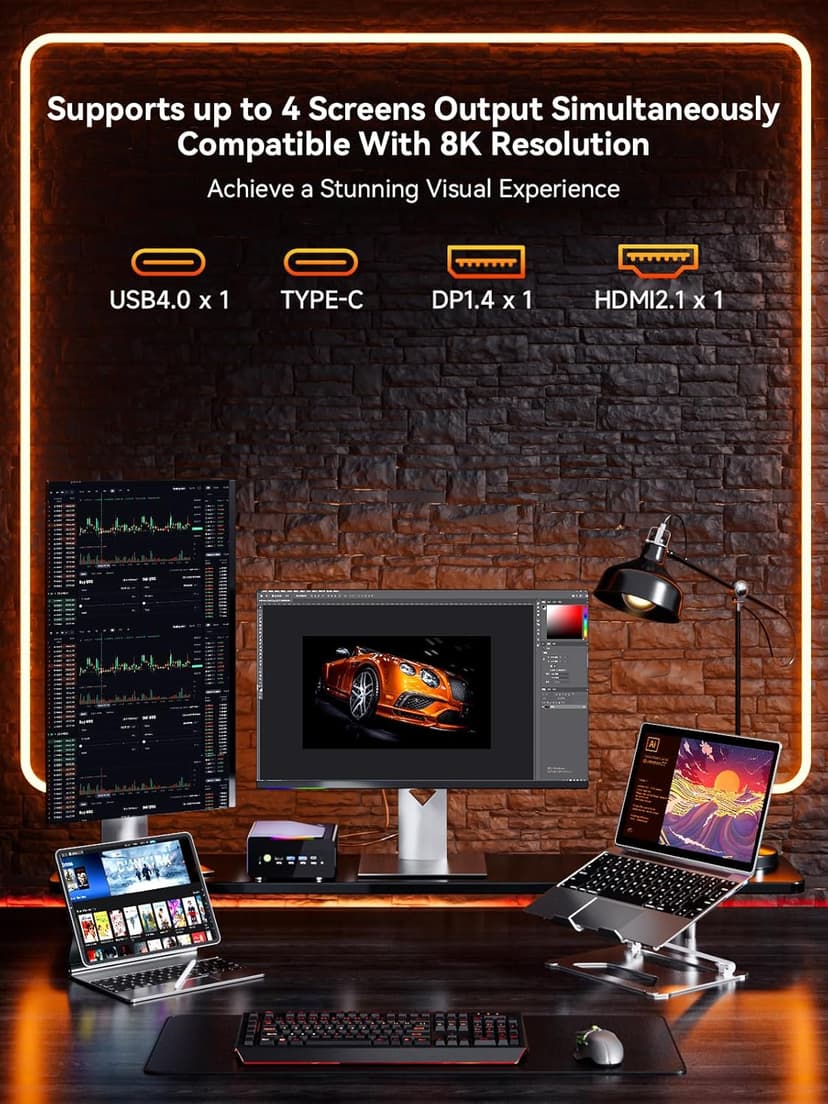 GMKtec Gaming Mini PC, K12 AMD Ryzen 7 H 255 (Upgraded 8745HS) 32GB DDR5 RAM 2TB SSD, Desktop Computer 3X M.2 2280 Expansion, Oculink, Dual NIC 2.5G, HDMI 2.1, USB4