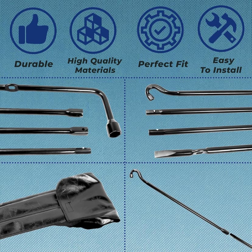 Spare Tire Tool Kit with Tire Jack Handle and Wheel Lug Wrench Spare Tire Kit Compatible with 2005-2021 Tacoma