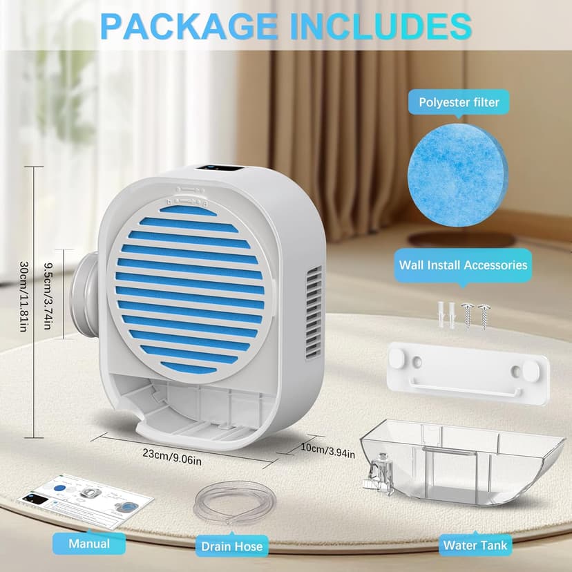 4-in-1 Indoor Dryer Vent with Dehumidifier for Protect Furniture, Dryer Vent Kit for Electric Dryers, Stainless Steel Screen Filter, Lint Trap,Polyester Filter and Visual Water Tank