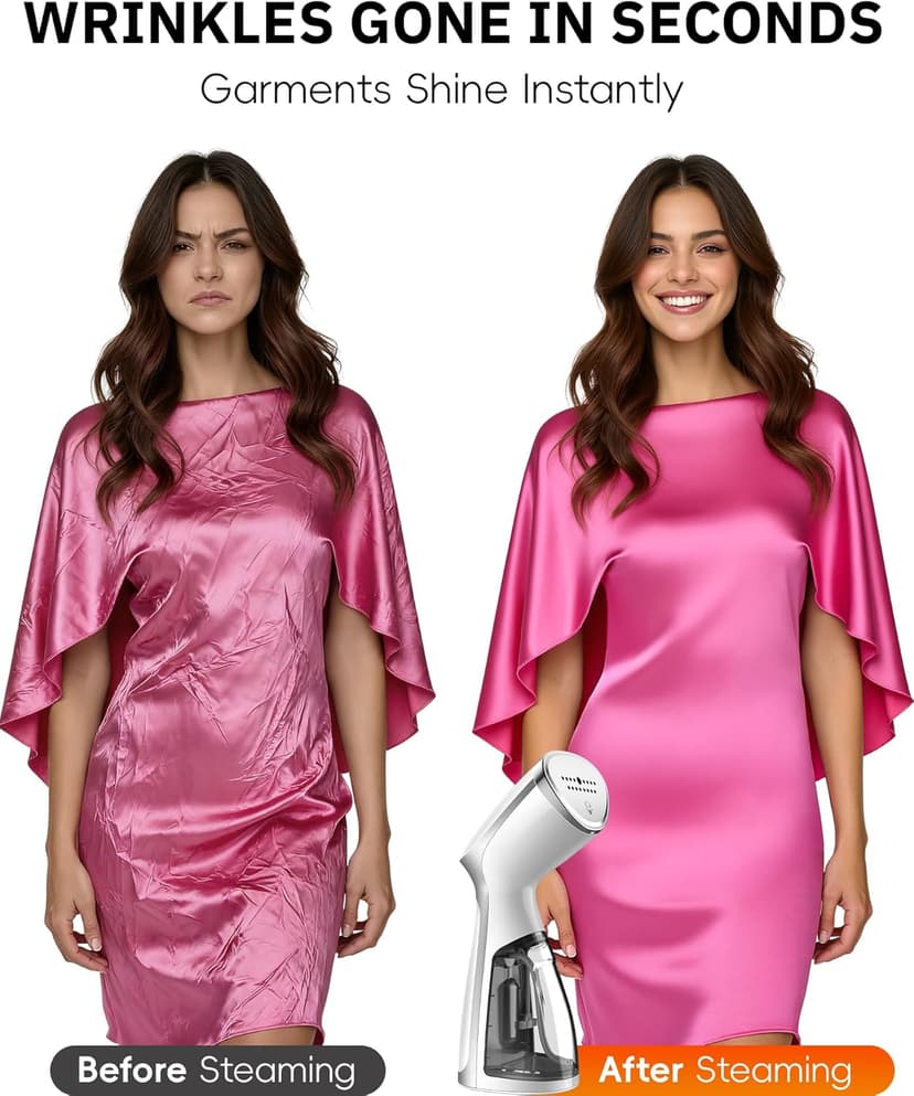 OGHom Steamer for Clothes, Portable Handheld Garment Wrinkle Remover, 1000W Fabric Steamer, Strong Penetrating Steam, for Home, Office (ONLY FOR 120V) -White