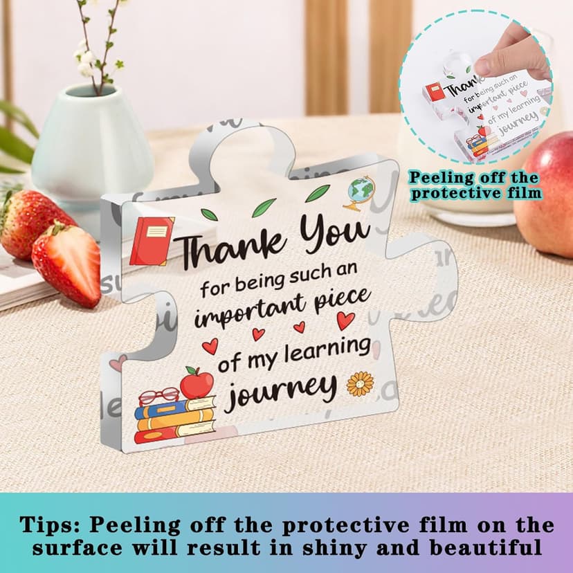 Teacher Gifts for Women, Christmas Teacher Appreciation Gifts from Student, Best Teachers Tumbler, Acrylic Plaque, Back to School Birthday Retirement Thank You End of Year Gift for Teachers