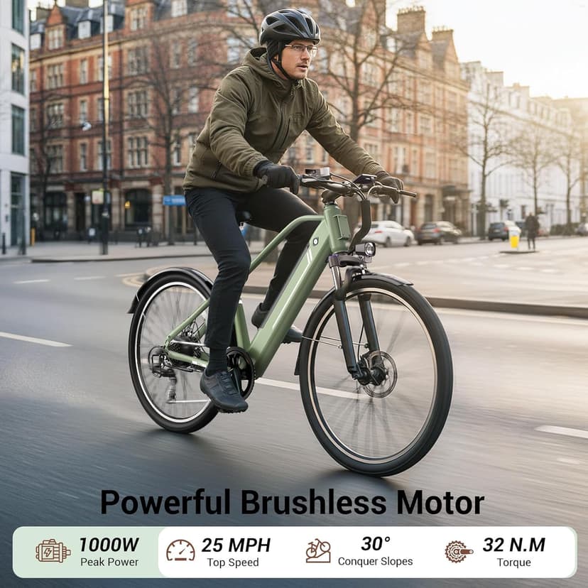 Electric Bikes for Adults, 26"/27.5" E Bikes for Adults with 1200W Peak Motor, 28 MPH, 50+ Miles Range Electric Bicycle, E Mountain Bike with 480WH Removable Battery, UL Certified