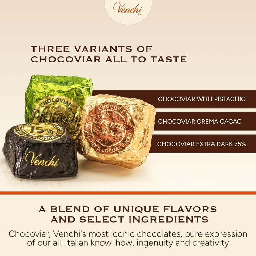 Venchi - Murrine Collection - Mini Book With Assorted Chocoviar Chocolates, 4.05 oz - Gluten Free - Gift Idea for Birthday and Anniversary B0DGV74HC1