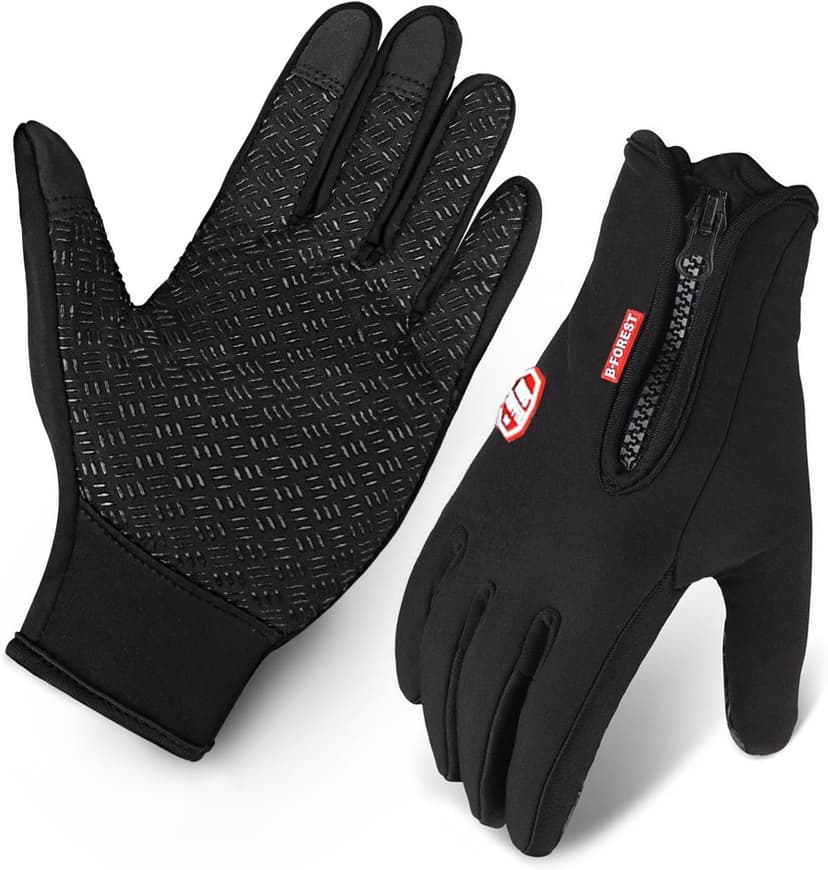 Ytuomzi Winter Gloves Touch Screen Warm Gloves Cold Weather Windproof Cycling Driving Riding Bike Telefingers Thermal Gloves Non-Slip Silicone Gel Adjustable Full Finger Mittens