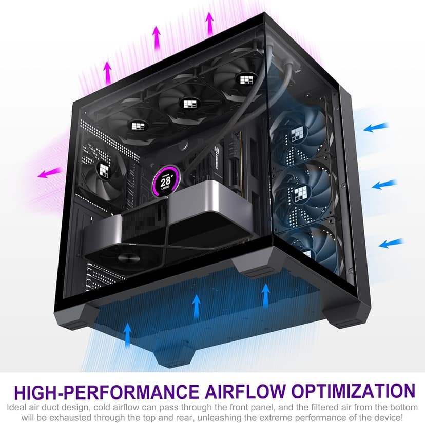 FOIFKIN F300 (2025) PC Case - Pre-Installed 4 No RGB Fan, ATX Mid-Tower Gaming PC Case, 270° Panoramic Glass with Type-C, FOIFKIN (Black)