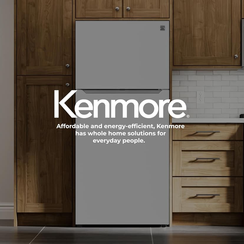 Kenmore 33" Top Mount Refrigerator with Freezer - Adjustable Shelving, Humidity-Controlled Crispers, Optional Ice Maker, LED Lighting, ENERGY STAR Certified, 25 cu. ft. Capacity - White