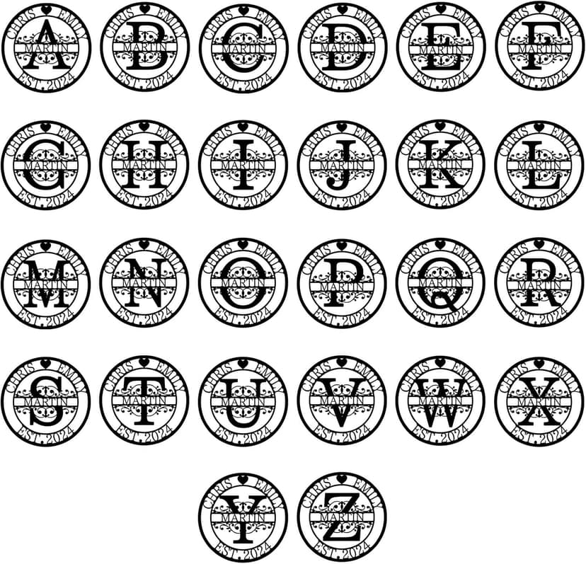 Custom Metal Signs | Personalized Monogram Name Sign | Wedding Gifts for Couples 2025 | Outdoor Wall Art for Family Name | Anniversary Wedding Gifts for Women, Wife, Parents, couple