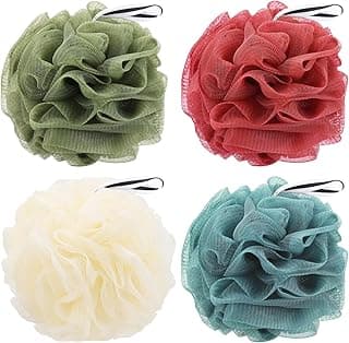4 Pack Bath Sponge, Bath Shower Loofahs Mesh Pouf Sponge Body Scrubber Exfoliator Scrubber - 50g/Piece
