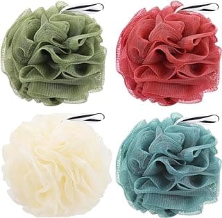 4 Pack Bath Sponge, Bath Shower Loofahs Mesh Pouf Sponge Body Scrubber Exfoliator Scrubber - 50g/Piece