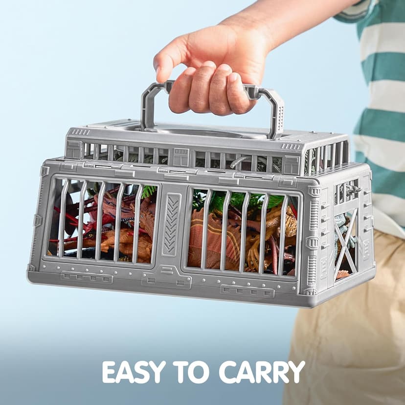 JOYIN Dinosaur Toys with Activity Play Mat & Storage Cage, 19 PCS Realistic Dinosaur Figures & Trees for Toddlers Kids Ages 3-5, Ideal for Boys and Girls Gift