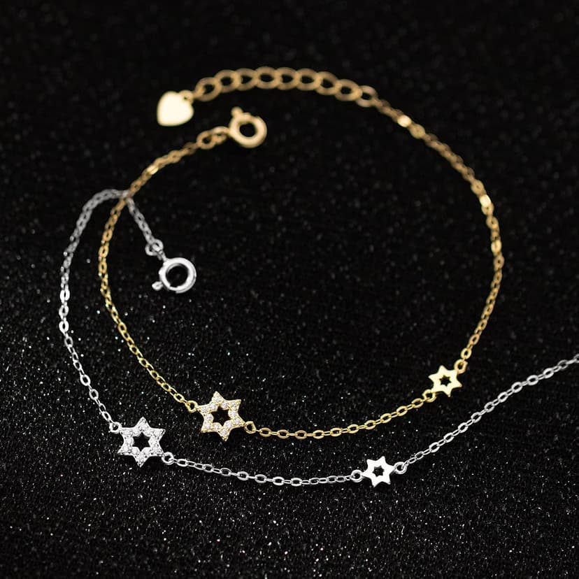 LOVECOM 925 Sterling Silver Star/Heart/Flower/Butterfly Bracelets for Women B0DQ93M6G7